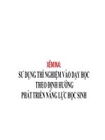 sử dụng thí nghiệm vào dạy học theo định hướng  phát triển năng lực học sinh