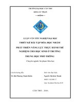PHÁT TRIỂN NĂNG lực THỰC HÀNH THÍ  NGHIỆM CHO học SINH ở TRƯỜNG 