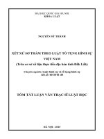 Xét xử sơ thẩm theo luật tố tụng Hình sự Việt Nam