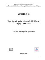 Tạo lập và quản trị cơ sở dữ liệu sử dụng CDS/ISIS