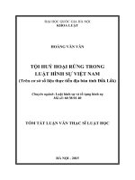 Tội huỷ hoại rừng trong Luật Hình sự Việt Nam