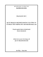 Quản trị quan hệ khách hàng tại công ty cổ phần viễn thông FPT chi nhánh đăk lăk 