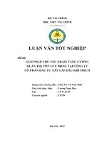 Giải pháp chủ yếu nhằm tăng cường quản trị vốn lưu động tại Công ty Cổ phần Đầu tư Xây lắp Dầu khí IMICO