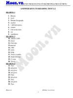 Answer keys to reading test 2 2 