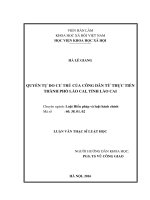 Quyền tự do cư trú của công dân từ thực tiễn thành phố lào cai, tỉnh lào cai 