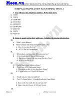 SCRIPT and TRANSLATION for LISTENING TEST 1 1 