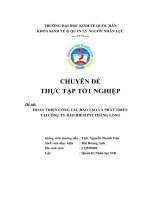 Hoàn thiện công tác đào tạo và phát triển tại công ty Bảo hiểm PVI Thăng Long