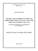 Tội thiếu trách nhiệm gây thiệt hại nghiêm trọng đến tài sản của nhà nước trong luật Hình sự Việt Nam