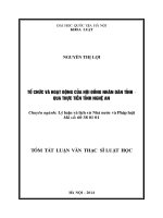 Tổ chức và hoạt động của hội đồng nhân dân tỉnh qua thực tiễn tỉnh Nghệ An