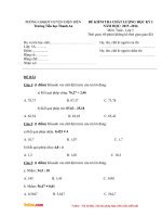 Đề thi học kì 1 môn Toán lớp 5 trường tiểu học Thanh An, Điện Biên năm học 2015 - 2016