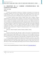 LA PERCEPTION DE LA CARRIERE ENTREPRENEURIALE DES ETUDIANTS VIETNAMIENS 