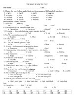 Bài kiểm tra 45 phút Anh 8 lần 1  The first tét 45