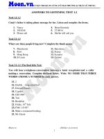 ANSWERS TO LISTENING TEST 1 2 