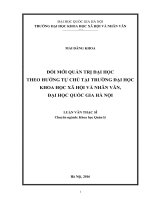 Đổi mới quản trị đại học theo hướng tự chủ tại trường đại học khoa học xã hội và nhân văn, đại học quốc gia hà nội 