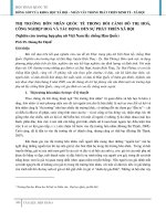 THỊ TRƯỜNG hôn NHÂN QUỐC tế TRONG bối CẢNH đô THỊ HOÁ, CÔNG NGHIỆP HOÁ và tác ĐỘNG đến sự PHÁT TRIỂN xã hội 