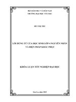 Lỗi dùng từ của học sinh lớp 4 nguyên nhân và biện pháp khắc phục 