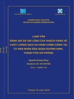 Luận văn Thạc sĩ: Đánh giá sự hài lòng của khách hàng về chất lượng dịch vụ hành chính công tại UBND quận Dương Kinh, thành phố Hải Phòng