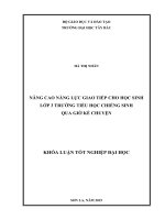 Nâng cao năng lực giao tiếp cho học sinh lớp 3 trường tiểu học chiềng sinh qua giờ kể chuyện 