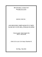 Giải pháp phát triển kinh tế tư nhân tại huyện tuyên hóa tỉnh quảng bình