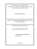 An investigation into factors causing the 10th students’ anxiety in english reading comprehension classes at tam đảo high school 
