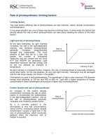 Rate of photosynthesis limiting factors