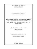 Hoàn thiện công tác đào tạo nguồn nhân lực tại công ty trách nhiệm hữu hạn một thành viên thương mại và dịch vụ minh dũng