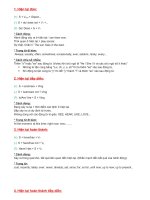 Tóm tắt 12 thì tiếng anh