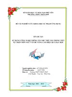 Đề tài nghiên cứu khoa học sư phạm ứng dụng Sử dụng công nghệ thông tin như thế nào trong tiết tự chọn môn Ngữ văn để nâng cao hiệu quả dạy học