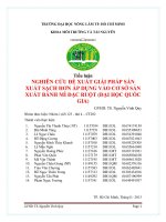 Tiểu luận Nghiên cứu đề xuất giải pháp sản xuất sạch hơn áp dụng vào cơ sở sản xuất bánh mì đặc ruột