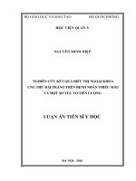 Nghiên cứu kết quả điều trị ngoại khoa ung thư đại tràng trên bệnh nhân thiếu máu và một số yếu tố tiên lượng (FULL TEXT)