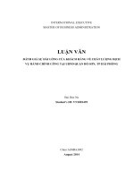 Luận văn Thạc sĩ: Đánh giá sự hài lòng của khách hàng về chất lượng dịch vụ hành chính công tại UBND quận Đồ Sơn, TP. Hải Phòng