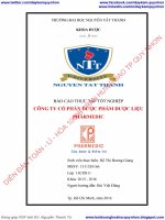Báo cáo thực tập tốt nghiệp công ty cổ phần dược phẩm dược liệu pharmedic