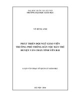 Phát triển đội ngũ giáo viên trường phổ thông dân tộc bán trú huyện văn chấn tỉnh yên bái 