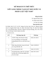 KẾ HOẠCH VÀ THỂ THỨC VIẾT GIÁO TRÌNH “LỊCH SỬ NHÀ NƯỚC VÀ PHÁP LUẬT VIỆT NAM”