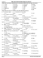 Đề thi học kì môn tiếng anh học kì 2 (17) 