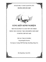 MỘT SỐ GIẢI PHÁP CỦA GIÁO VIÊN CHỦ NHIỆM TRONG VIỆC GIÁO DỤC HỌC SINH KHÔNG MONG ĐỢI Ở TRƯỜNG THPT ĐỨC HỢP