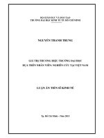 GIÁ TRN THƯƠNG HIỆU TRƯỜNG ĐẠI HỌC DỰA TRÊN NHÂN VIÊN NGHIÊN CỨU TẠI VIỆT NAM