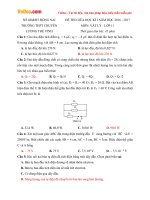 Đề thi giữa học kì 1 môn Vật lý lớp 11 trường THPT chuyên Lương Thế Vinh, Đồng Nai năm học 2016 - 2017