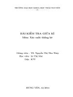 Bài tập giữa kỳ môn Xác suất thống kê.