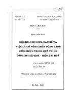 Mối quan hệ giữa dân số và việc làm ở nông thôn đồng bằng sông hồng trong quá trình công nghiệp hóa