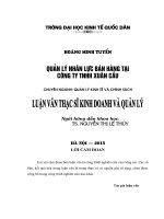 Luận văn thạc sỹ - Quản lý nhân lực bán hàng tại Công ty TNHH Xuân Cầu