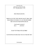 Pháp luật về xúc tiến thương mại từ thực tiễn hoạt động xuất khẩu của các doanh nghiệp việt nam sang thị trường hoa kỳ 