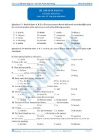 Đề kiểm tra môn tiếng anh phần  (1) 