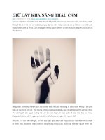 GIỮ LẤY KHẢ NĂNG THẤU CẢM