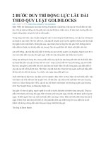 2 BƯỚC DUY TRÌ ĐỘNG LỰC LÂU DÀI THEO QUY LUẬT GOLDILOCKS