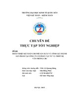 Hoàn thiện kế toán chi phí sản xuất và tính giá thành sản phẩm tại Công ty Cổ phần Vật tư và thiết bị Văn phòng CDC