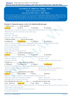 đáp án bài tập tự luyện đi kèm theo bài giảng Cụm động từ (Phrasal verbs)