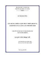 Xây dựng chiến lược phát triển dịch vụ logistics của Cảng Cần Thơ
