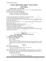 TỔNG hợp KIẾN THỨC TOÁN lớp 5