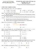 Đề thi giữa học kì 1 môn Toán lớp 11 trường THPT Giao Thủy, Nam Định năm học 2016 - 2017